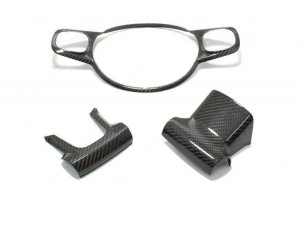 FIAT 500 ABARTH Custom Steering Wheel - Carbon Fiber - Alcantara w/ Red Stitch